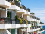 Apartments on the seafront in the Costa del Sol, Andalusia, Spain